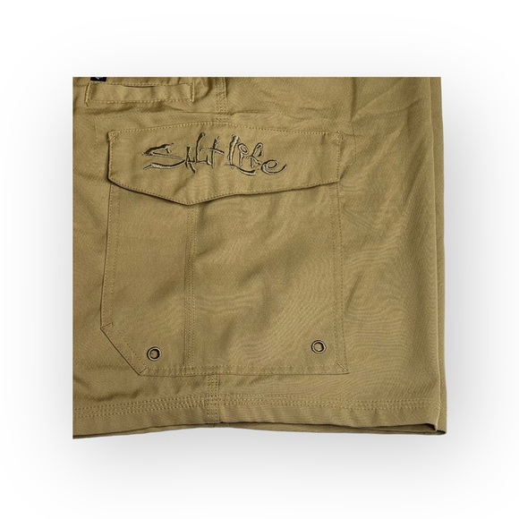 Salt Life® 𓆉 La Vida SLX Hybrid Fishing Cargo Shorts 𓆉 Khaki 38 𓆉 Work Play - Picture 7 of 16